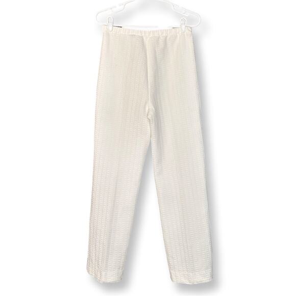 Davenshire Vintage 80s White Textured Tex Slacks - Picture 1 of 4